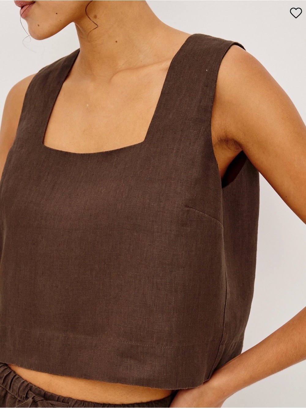 Rails Akira Top - Square Neck Crop Tank in Chocolate Brown